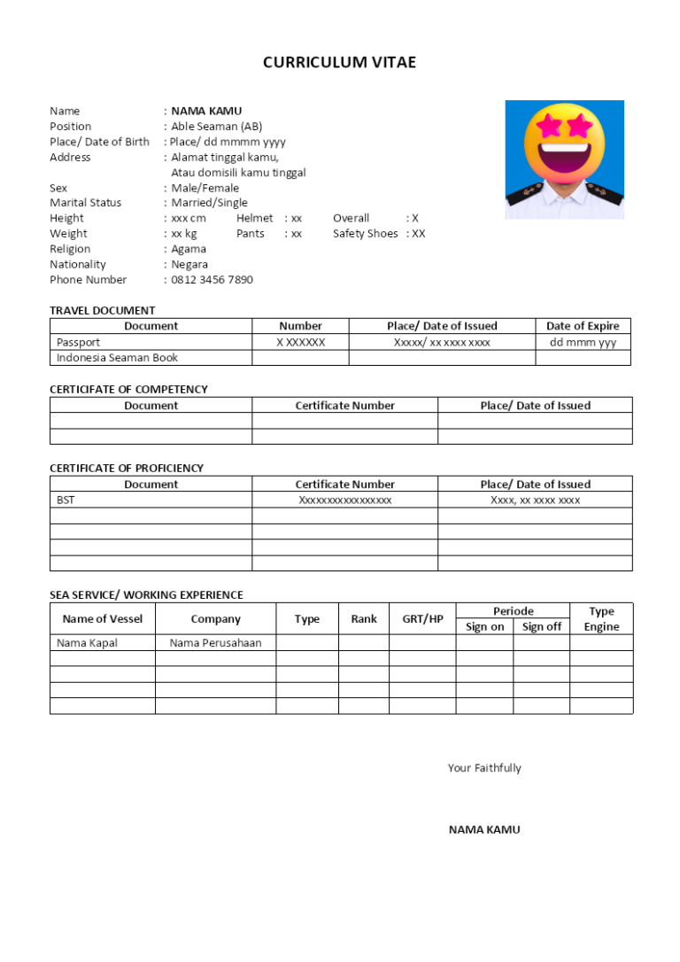 Download CV Pelaut